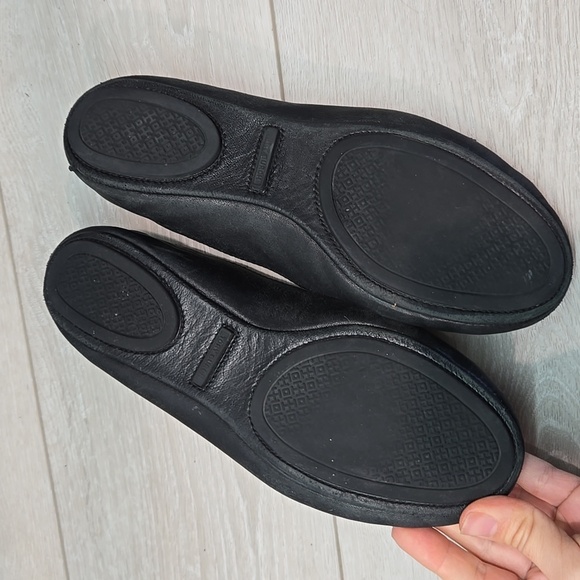 Tory Burch Women Minnie Logo Black Leather Ballet Flats Shoes Sz 7 - Picture 14 of 15